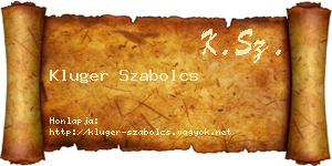 Kluger Szabolcs névjegykártya